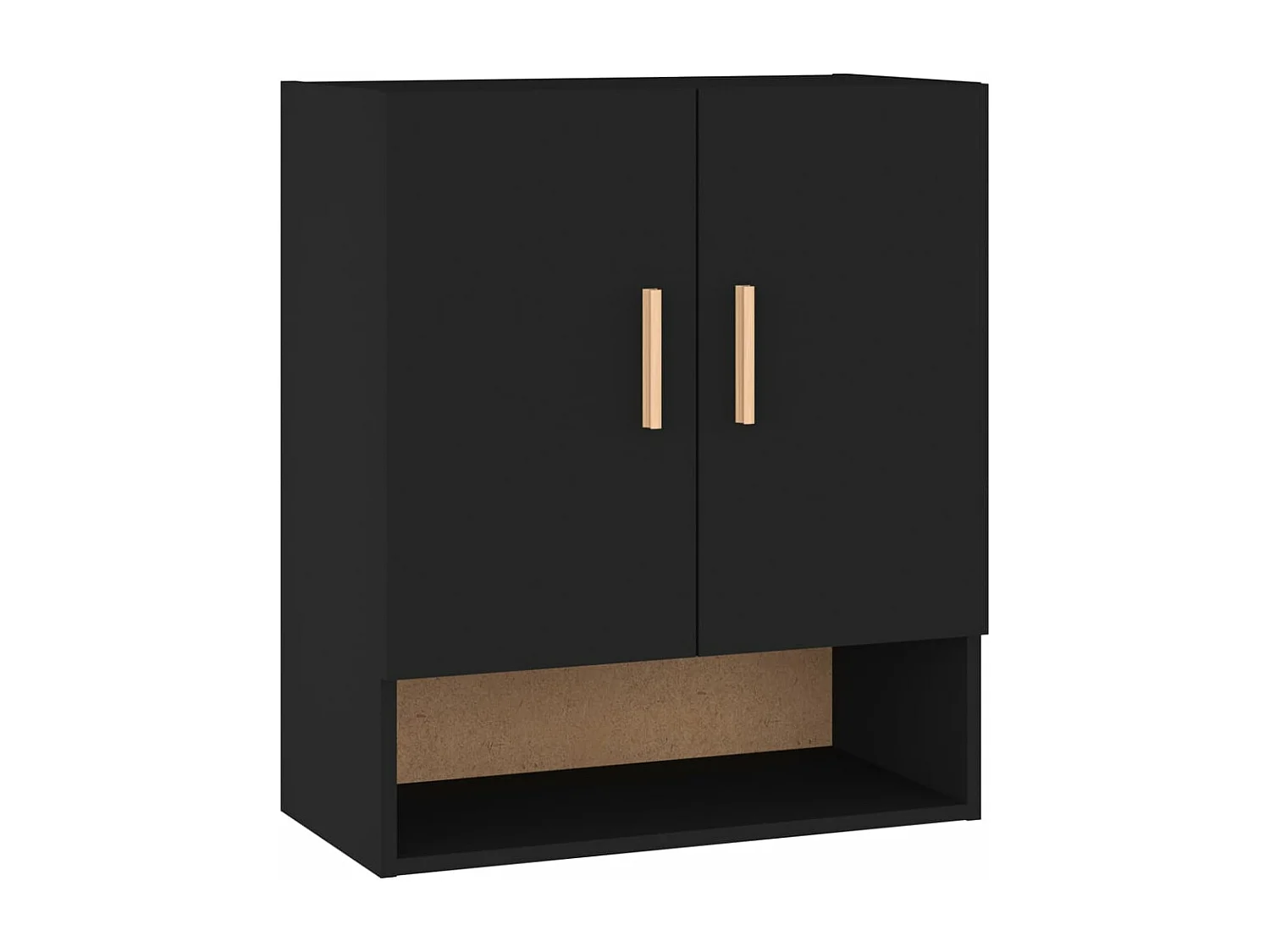 Armadietto a Muro Nero 60x31x70 cm in Legno Multistrato