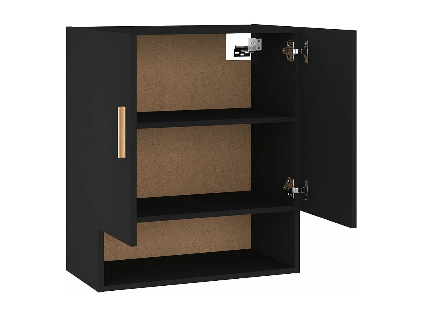 Armadietto a Muro Nero 60x31x70 cm in Legno Multistrato