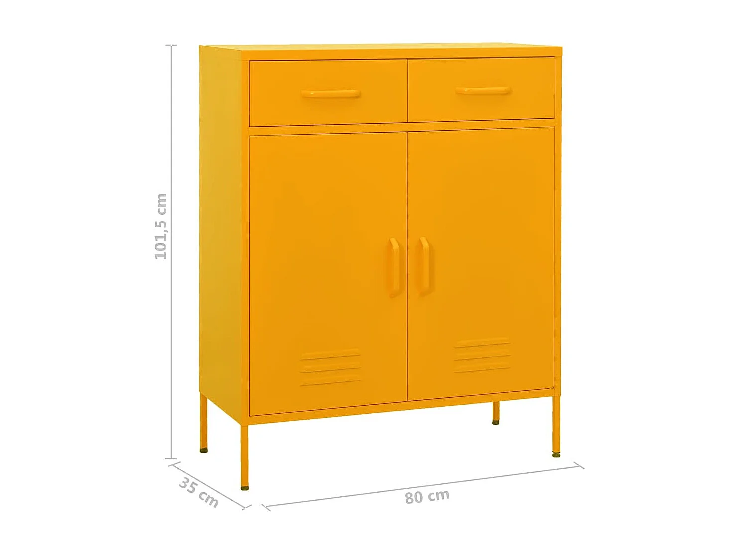 Opbergkast 80x35x101,5 cm staal mosterdgeel