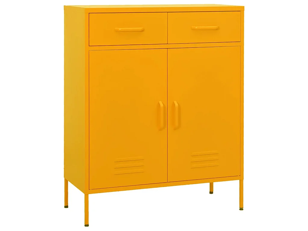 Armario de almacenamiento acero amarillo mostaza 80x35x101,5 cm