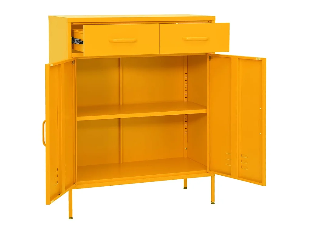 Armario de almacenamiento acero amarillo mostaza 80x35x101,5 cm