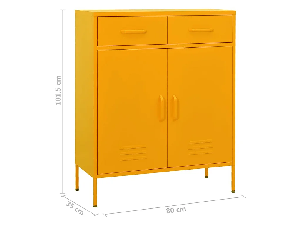 Armario de almacenamiento acero amarillo mostaza 80x35x101,5 cm