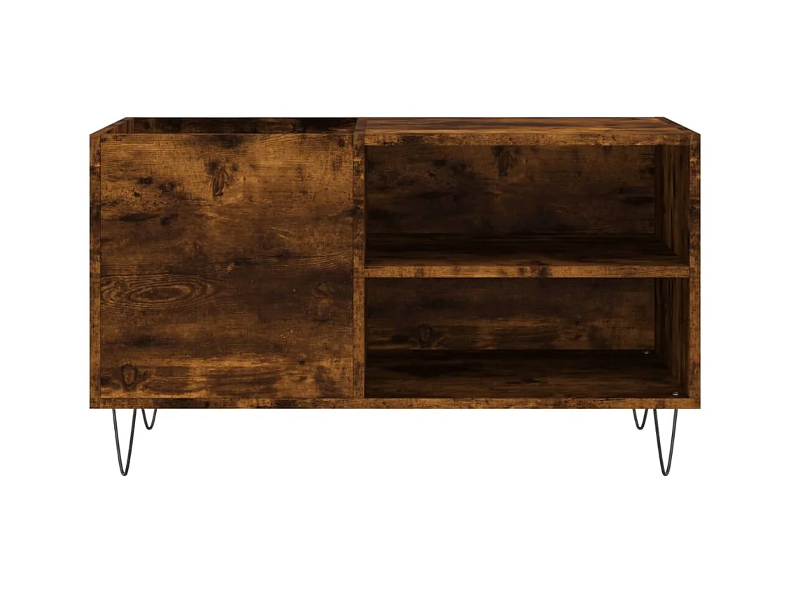 Armoire à disques chêne fumé 85x38x48 cm bois d'ingénierie