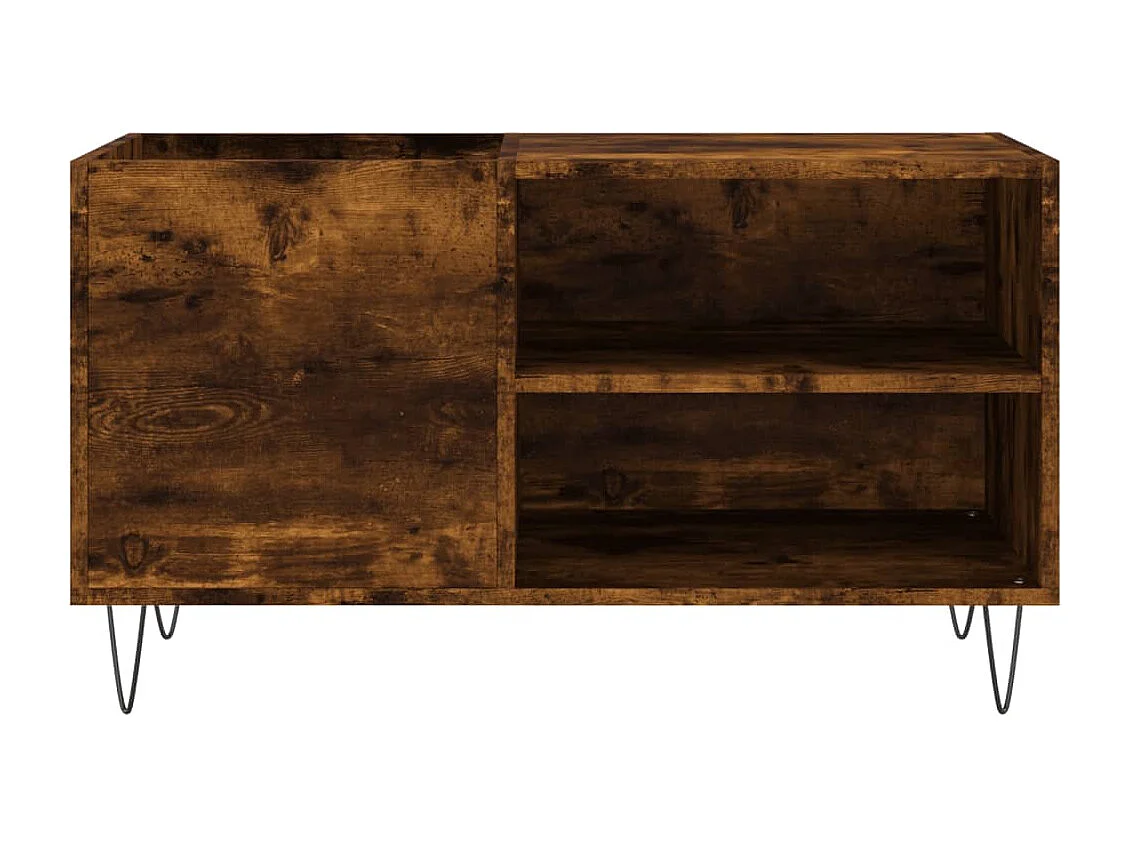 Platenkast 85x38x48 cm bewerkt hout gerookt eikenkleurig