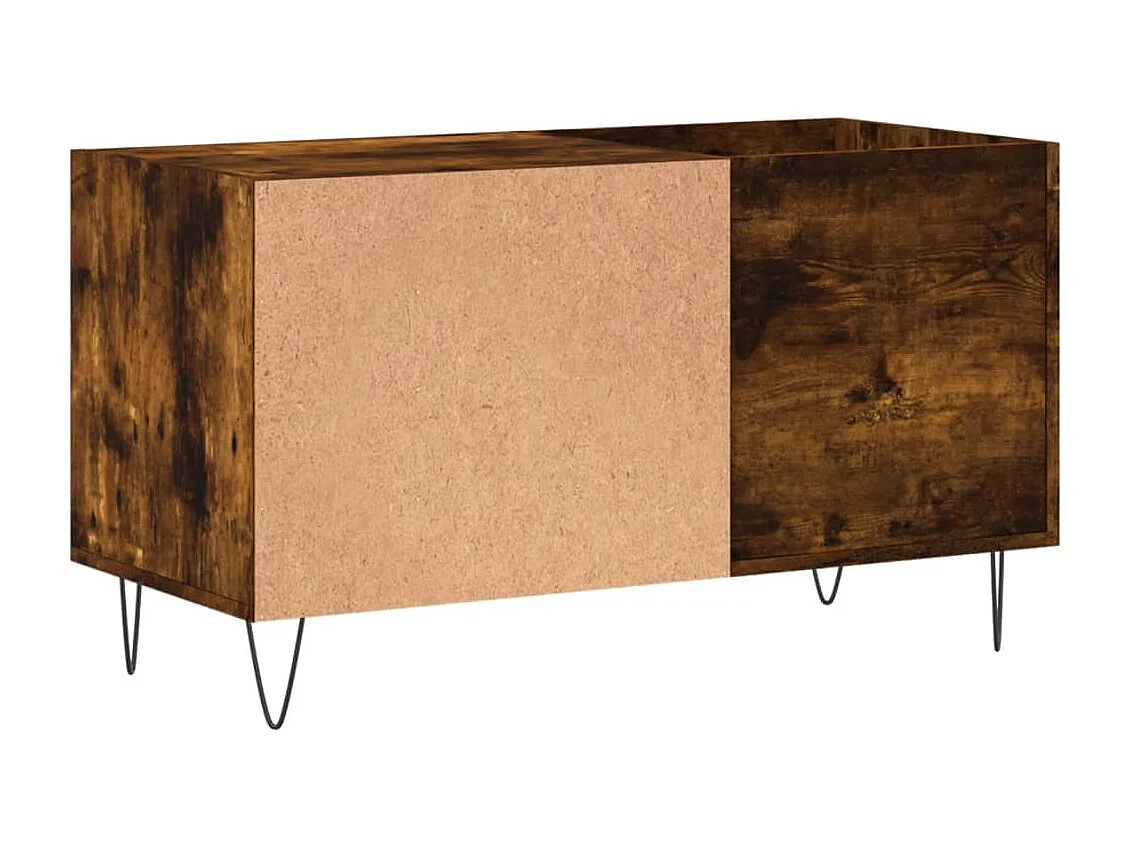 Platenkast 85x38x48 cm bewerkt hout gerookt eikenkleurig