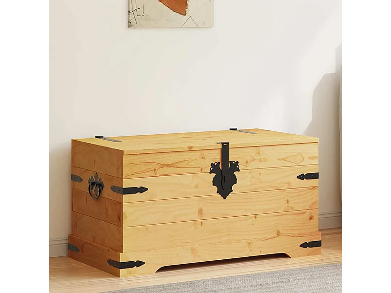 Truhe Mexiko-Stil Kiefernholz 91x49,5x47 cm