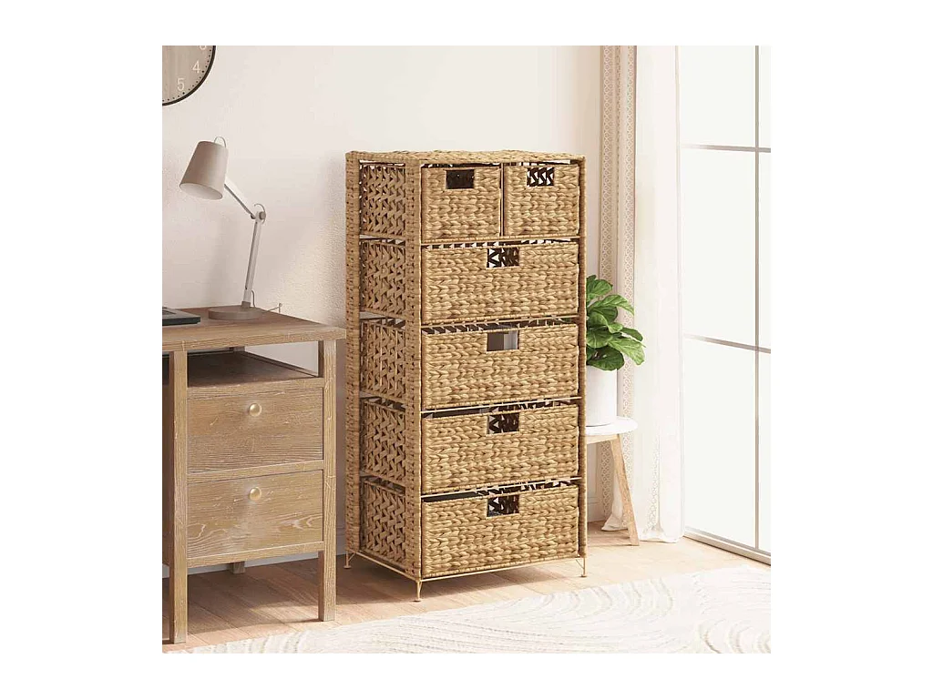 Opbergset met 6 manden 47x37x100 cm waterhyacint
