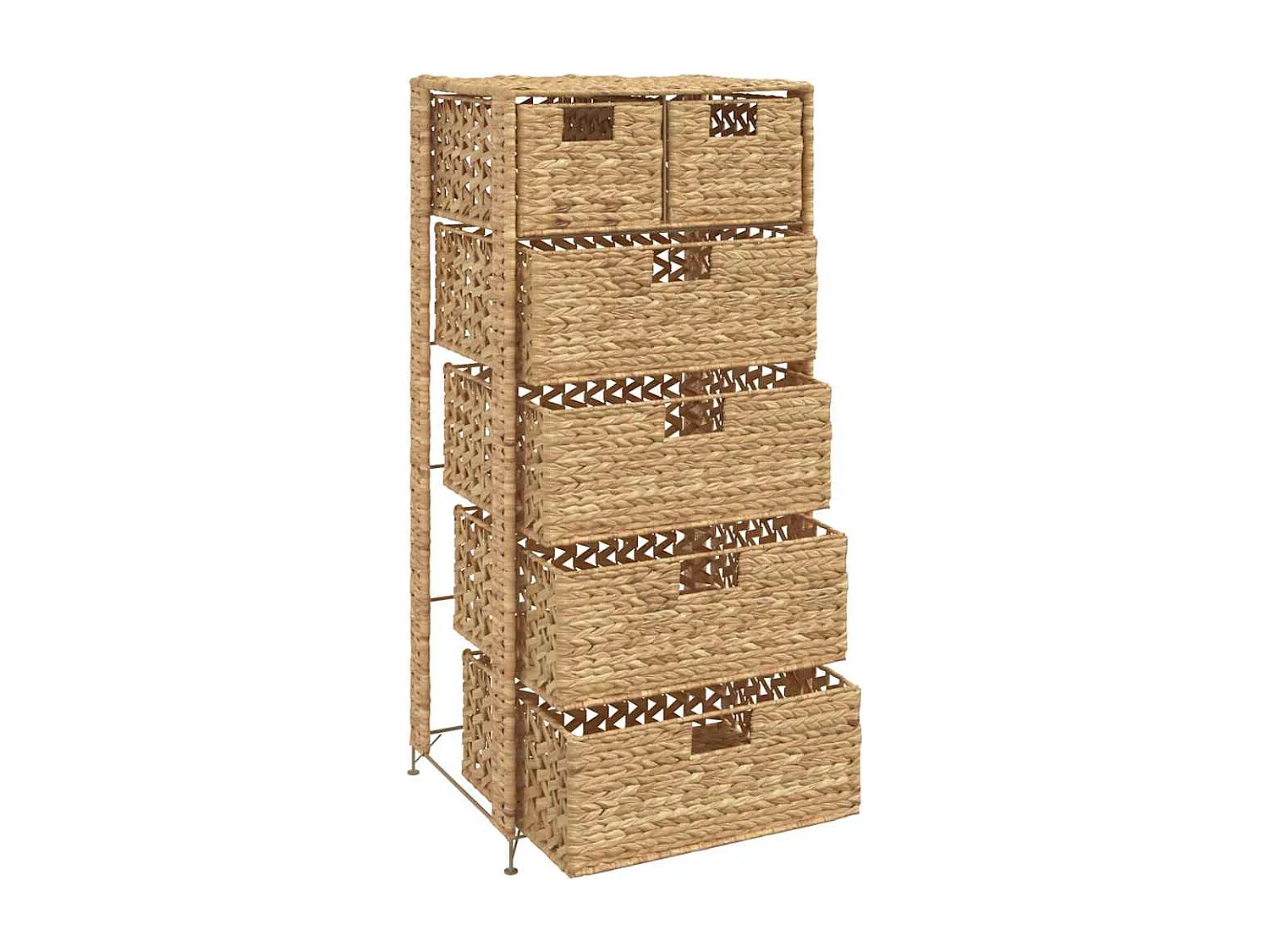 Opbergset met 6 manden 47x37x100 cm waterhyacint