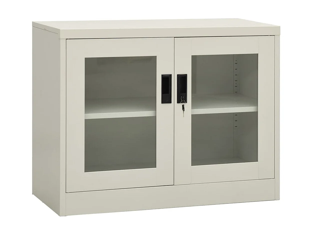 Armadio per Ufficio Grigio Chiaro 90x40x70 cm in Acciaio