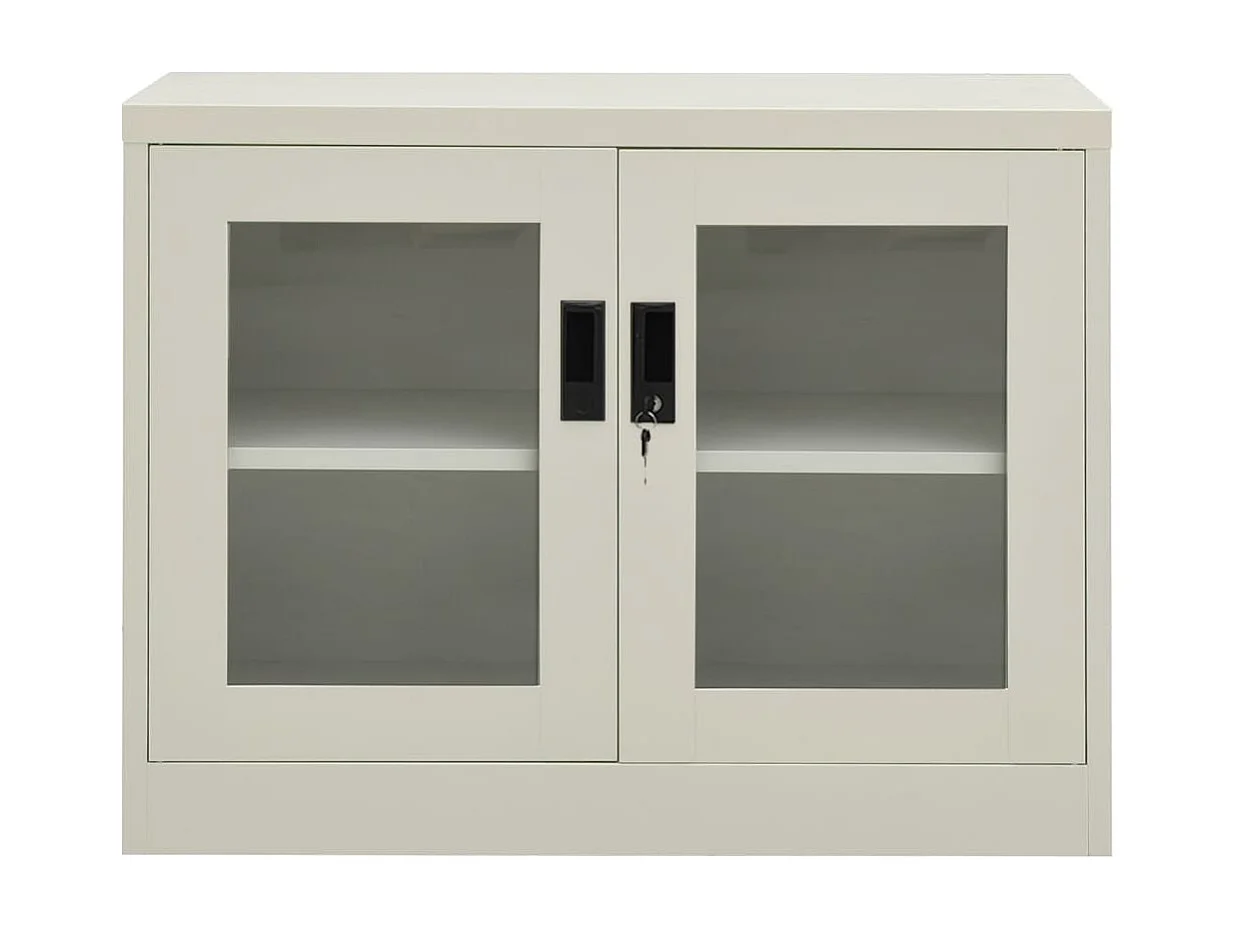 Armadio per Ufficio Grigio Chiaro 90x40x70 cm in Acciaio