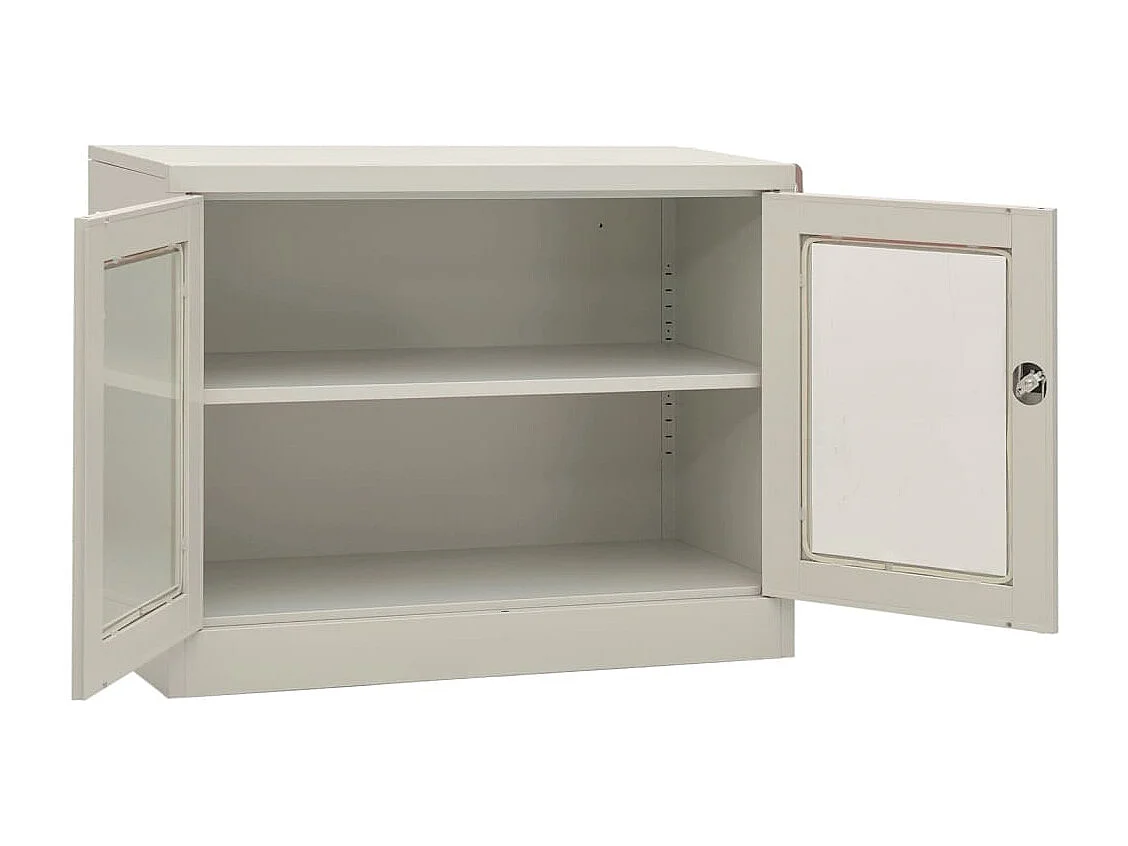 Armadio per Ufficio Grigio Chiaro 90x40x70 cm in Acciaio