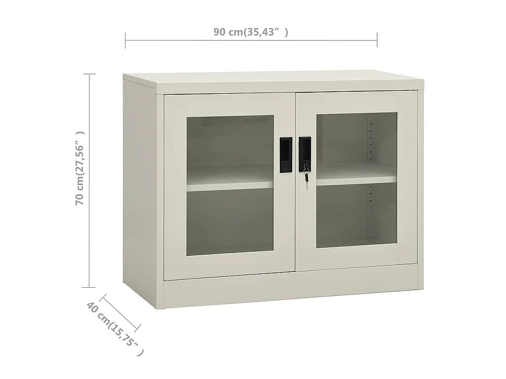 Büroschrank Hellgrau 90x40x70 cm Stahl