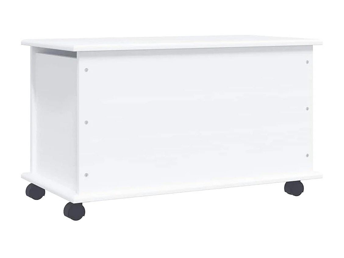 Opbergkist met wielen ALTA 73x39,5x43 cm massief grenenhout wit