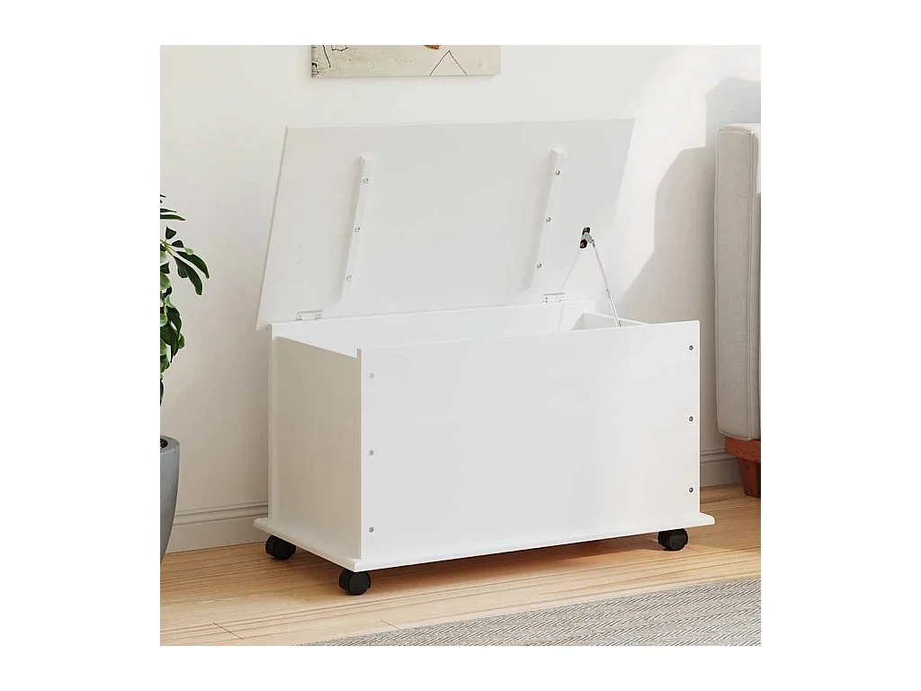 Coffre de rangement et roulettes ALTA blanc 73x39,5x43 cm