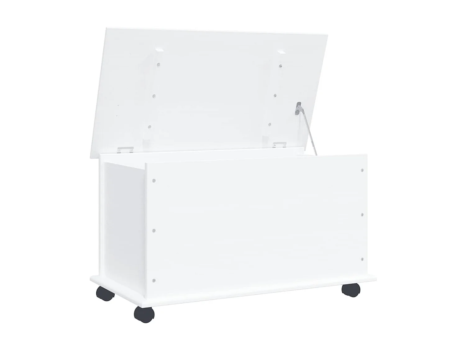 Opbergkist met wielen ALTA 73x39,5x43 cm massief grenenhout wit