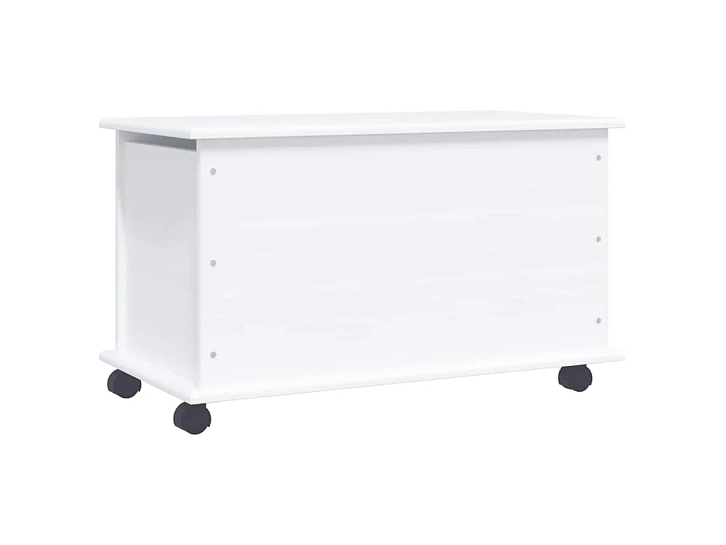 Opbergkist met wielen ALTA 73x39,5x43 cm massief grenenhout wit