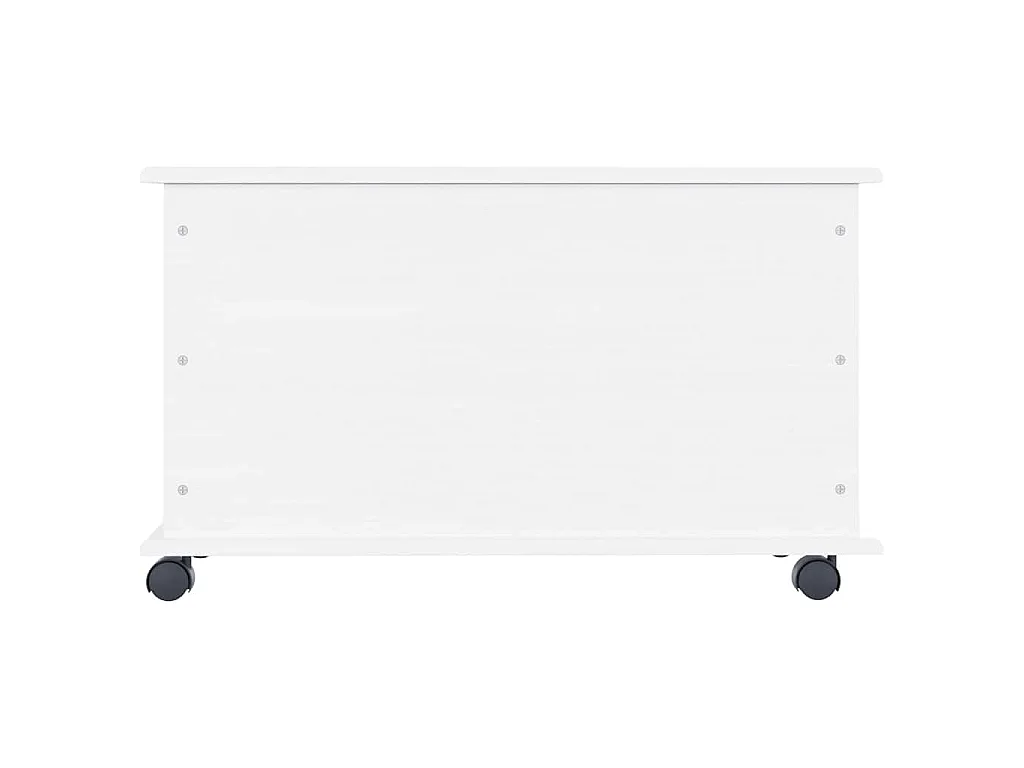 Opbergkist met wielen ALTA 73x39,5x43 cm massief grenenhout wit