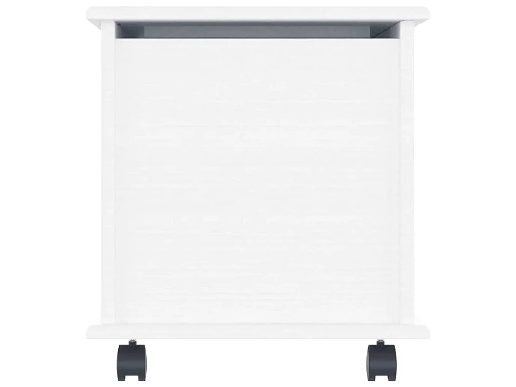 Opbergkist met wielen ALTA 73x39,5x43 cm massief grenenhout wit