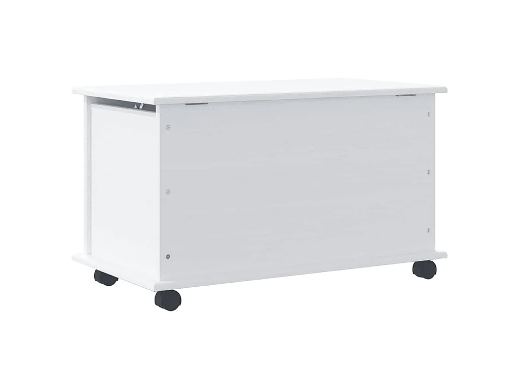 Opbergkist met wielen ALTA 73x39,5x43 cm massief grenenhout wit