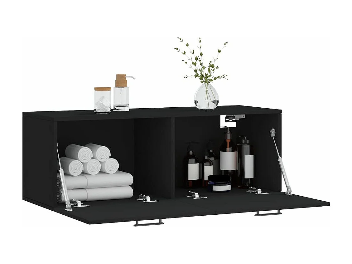 Armoire murale noir 100x36,5x35 cm bois d'ingénierie