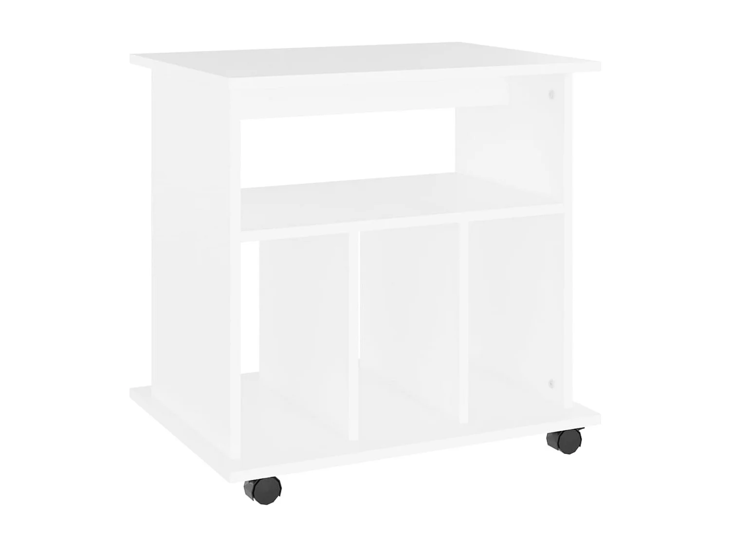 Armoire à roulettes Blanc 60x45x60 cm Bois d’ingénierie