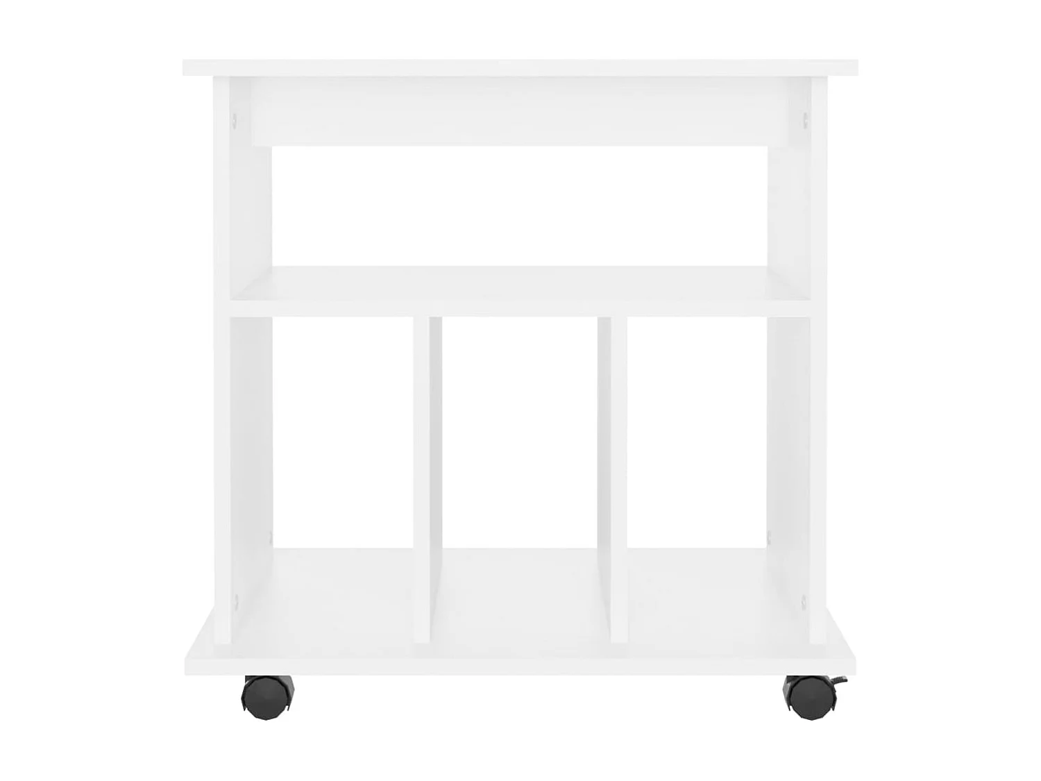 Armoire à roulettes Blanc 60x45x60 cm Bois d’ingénierie