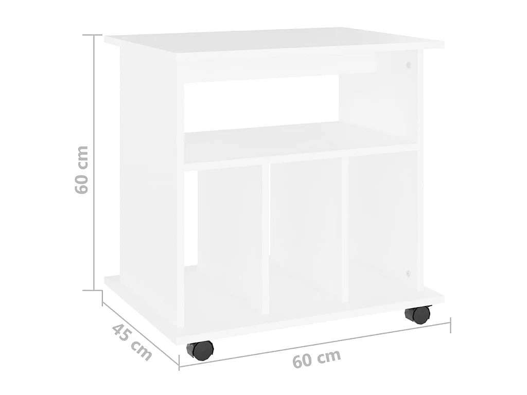Rollschrank Weiß 60x45x60 cm Holzwerkstoff