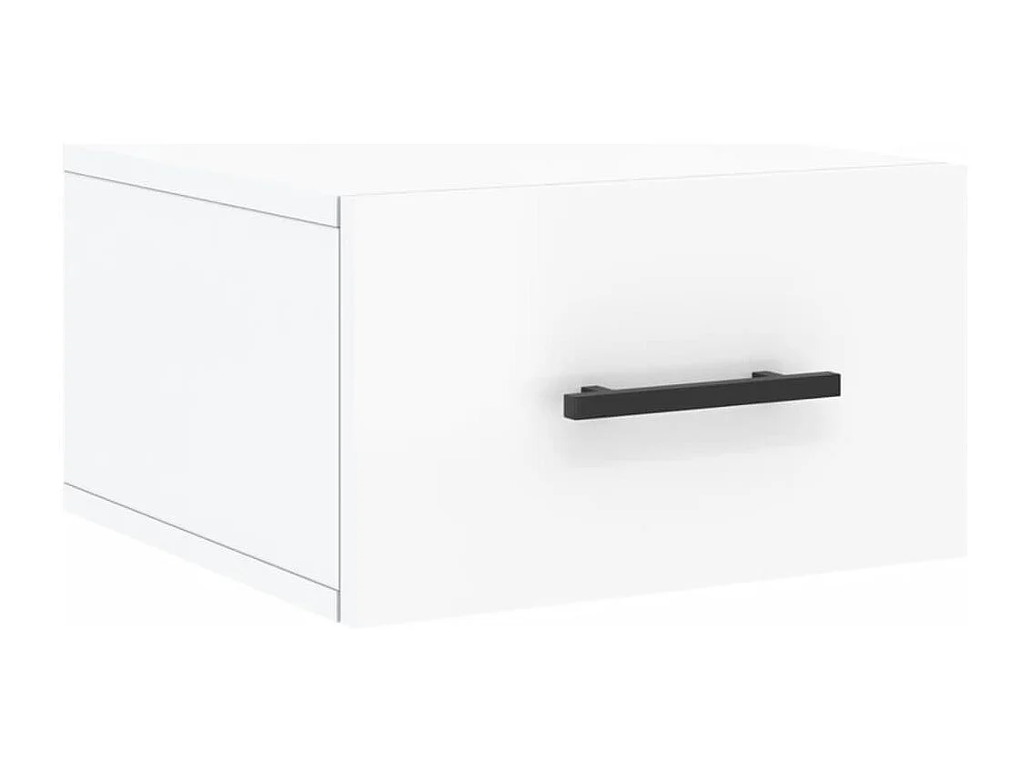 Table de chevet murale blanc brillant 35x35x20 cm