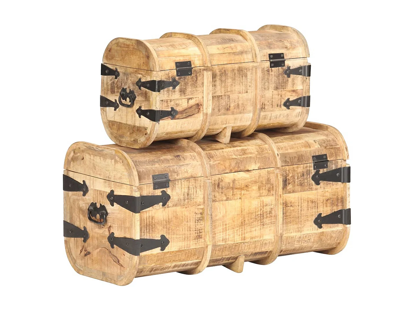 Coffres de rangement 2 pcs Bois de manguier massif