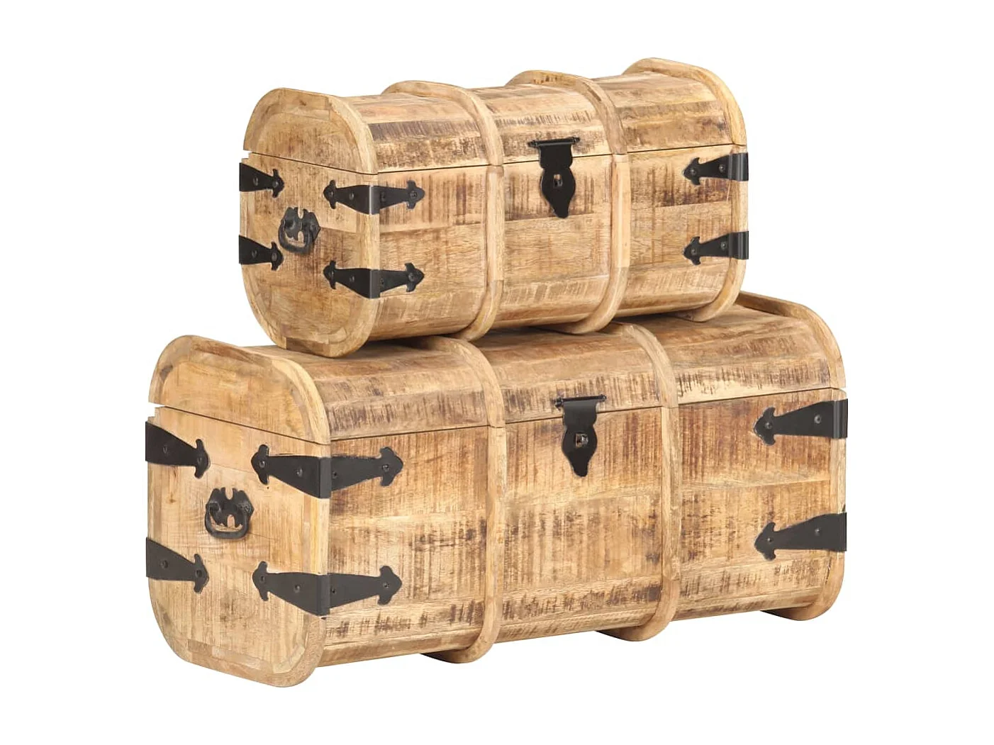 Coffres de rangement 2 pcs Bois de manguier massif
