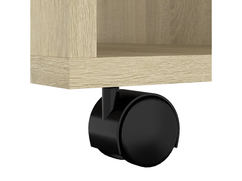 Armario con ruedas madera contrachapada roble Sonoma 60x35x75cm