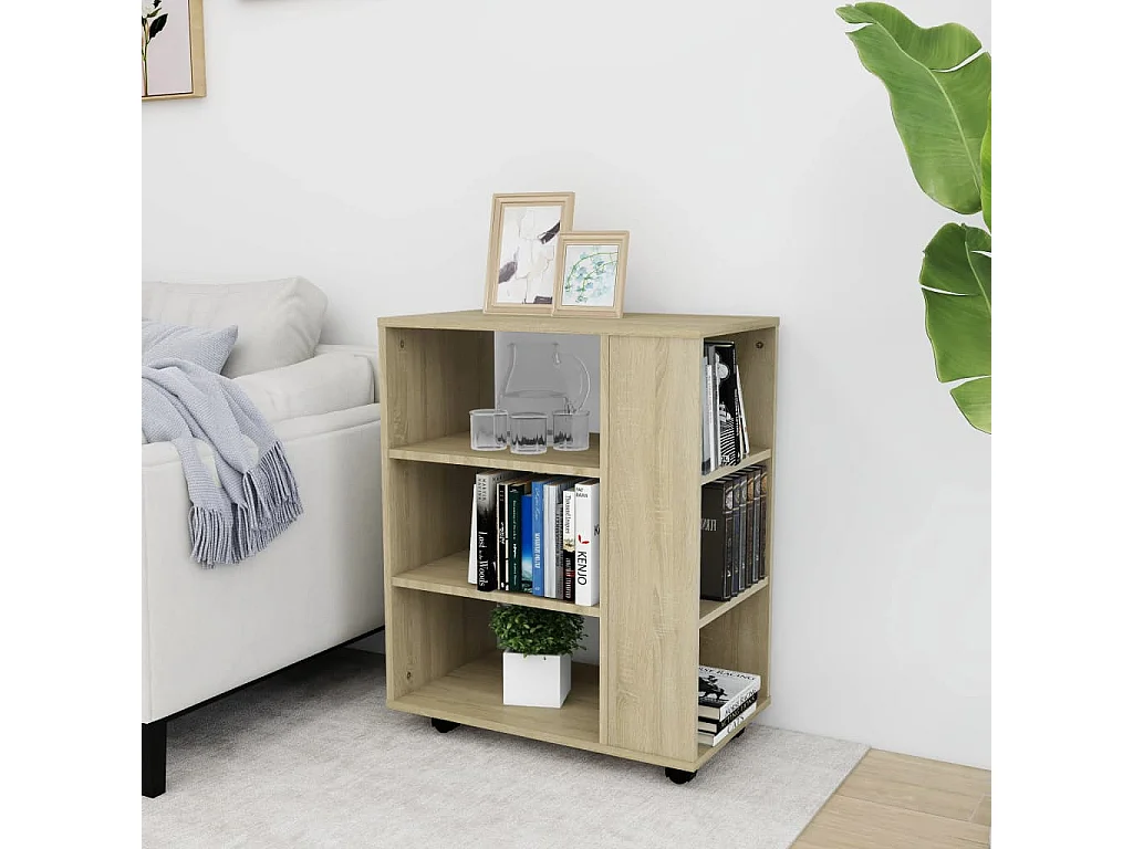 Armoire à roulettes Chêne Sonoma 60x35x75 cm Bois d’ingénierie