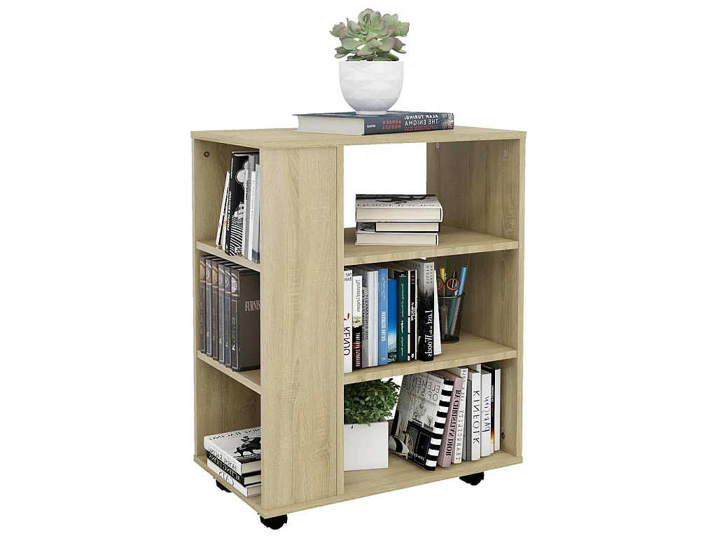Armoire à roulettes Chêne Sonoma 60x35x75 cm Bois d’ingénierie