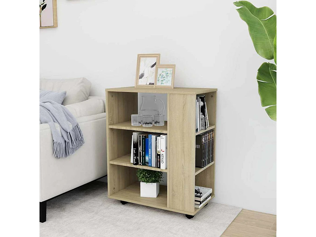 Armoire à roulettes Chêne Sonoma 60x35x75 cm Bois d’ingénierie