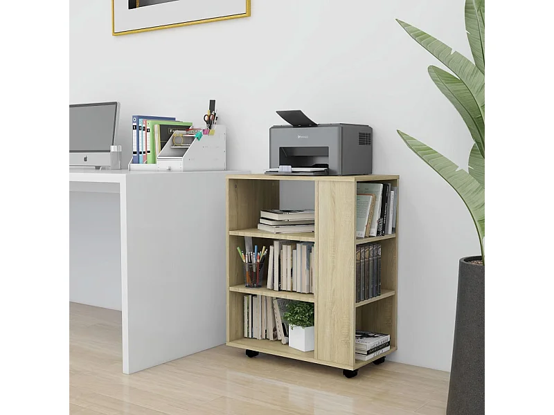 Armoire à roulettes Chêne Sonoma 60x35x75 cm Bois d’ingénierie