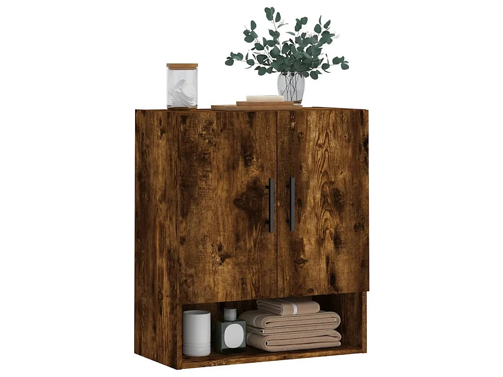 Armoire murale chêne fumé 60x31x70 cm bois d'ingénierie