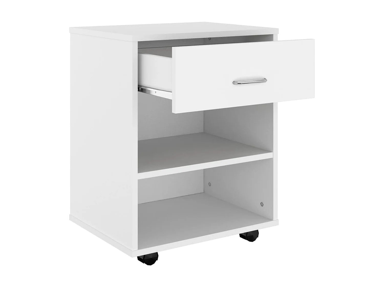 Rolkast 46x36x59 cm bewerkt hout wit