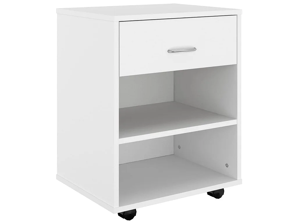 Armoire à roulettes Blanc 46x36x59 cm Bois d'ingénierie