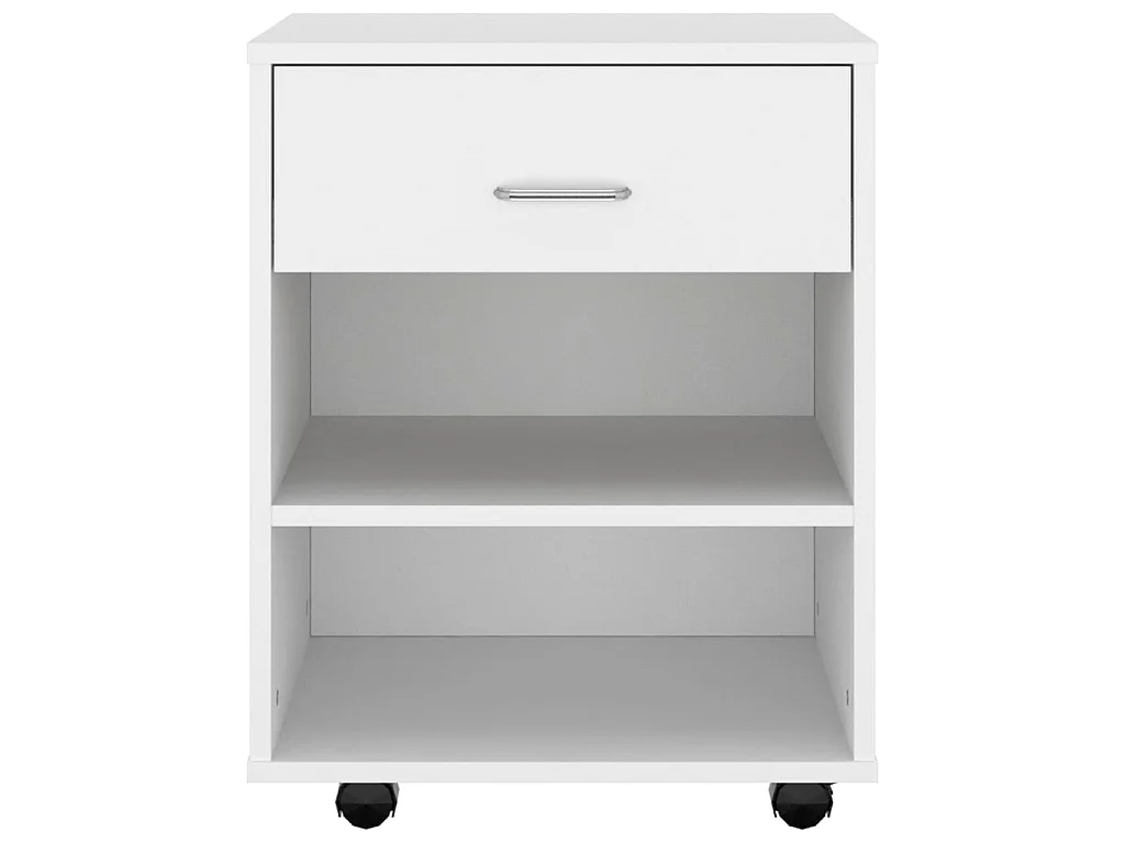 Armoire à roulettes Blanc 46x36x59 cm Bois d'ingénierie