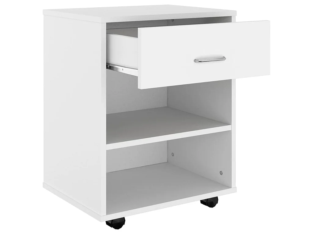 Armoire à roulettes Blanc 46x36x59 cm Bois d'ingénierie