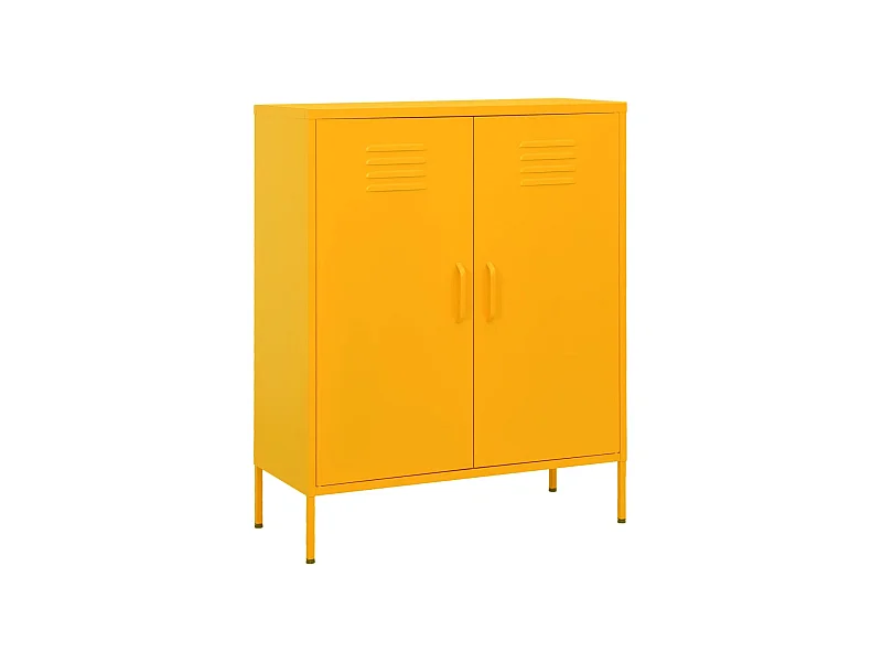 Armadietto Giallo Senape 80x35x101,5 cm in Acciaio