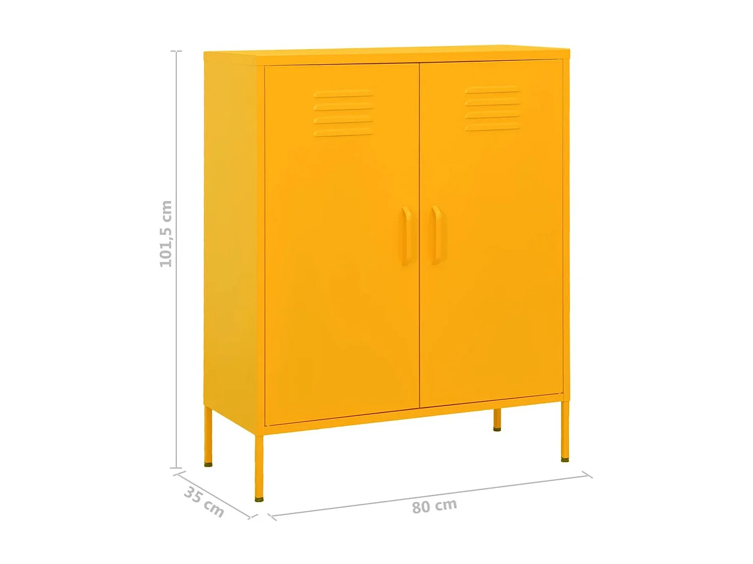 Armário de arrumação aço 80x35x101,5 cm amarelo mostarda