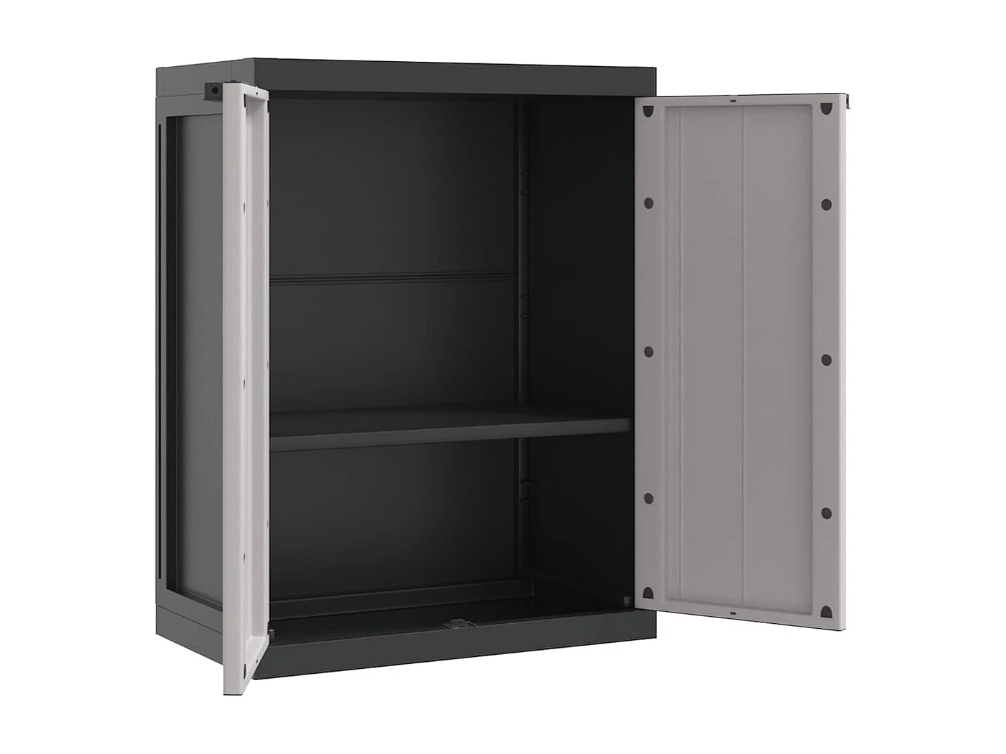 Armoire de rangement d'extérieur gris et noir 65x37x85 cm PP