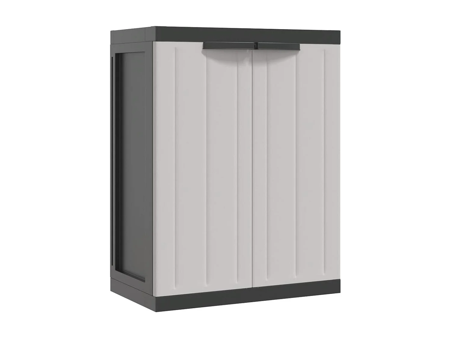 Armoire de rangement d'extérieur gris et noir 65x37x85 cm PP
