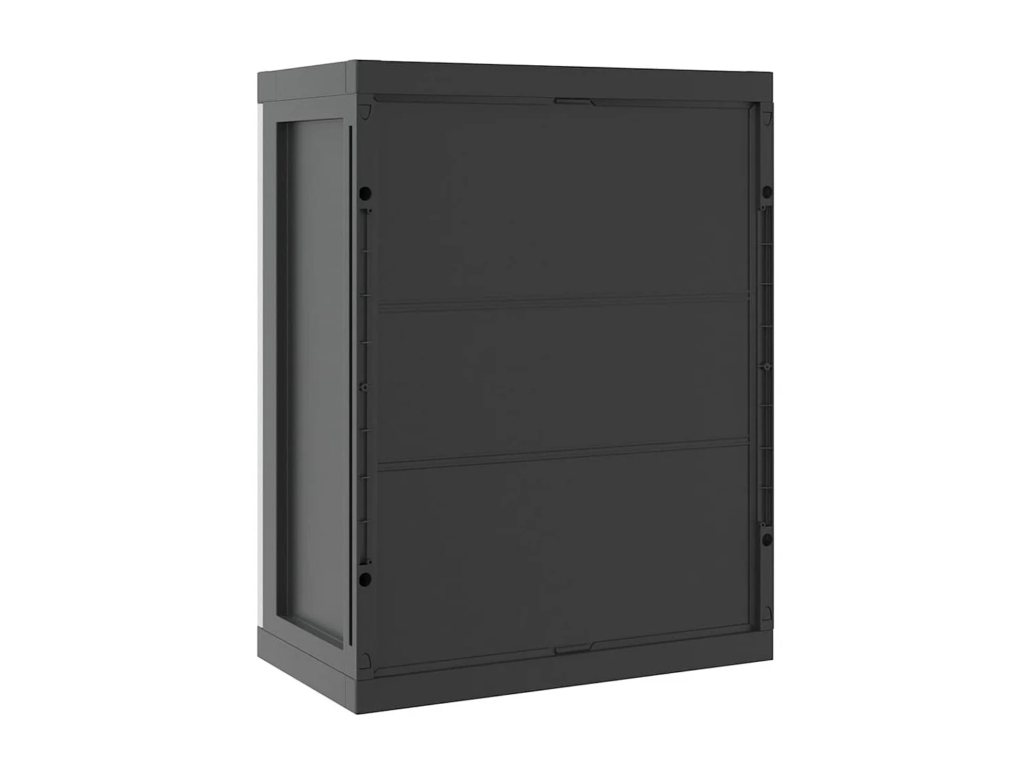 Armoire de rangement d'extérieur gris et noir 65x37x85 cm PP