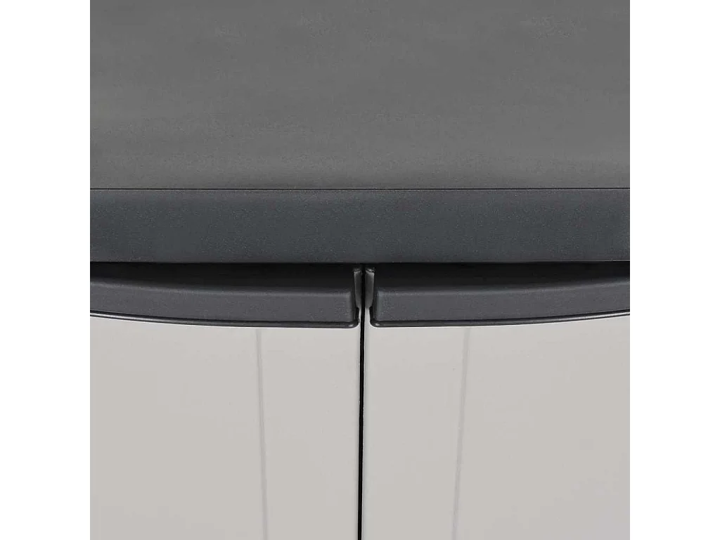 Armoire de rangement d'extérieur gris et noir 65x37x85 cm PP
