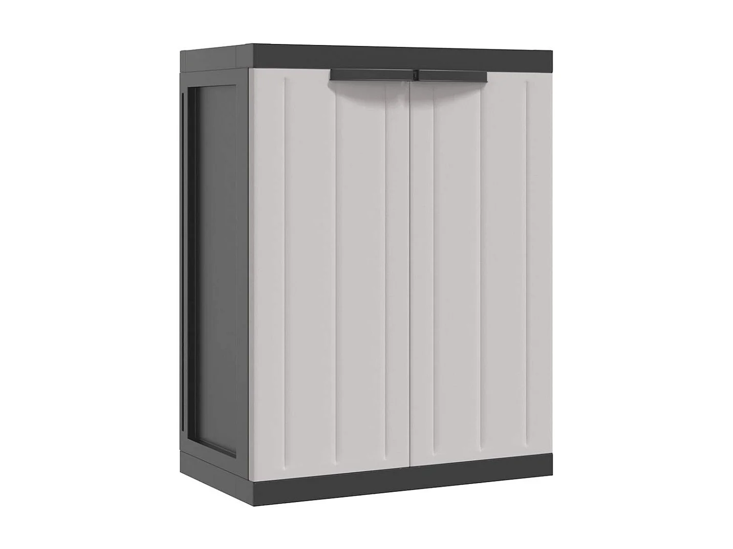 Armoire de rangement d'extérieur gris et noir 65x37x85 cm PP