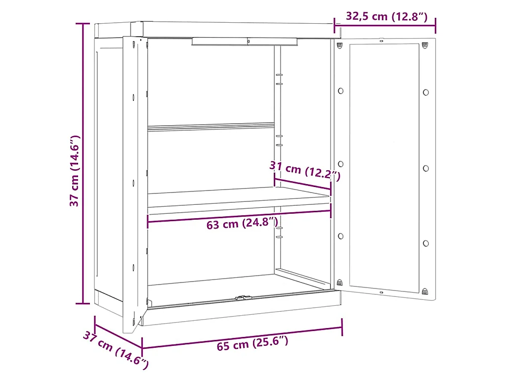 Armoire de rangement d'extérieur gris et noir 65x37x85 cm PP