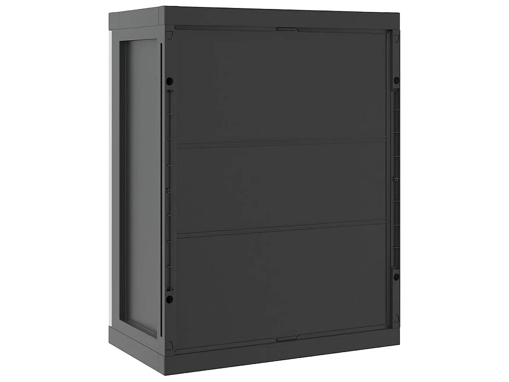 Armoire de rangement d'extérieur gris et noir 65x37x85 cm PP