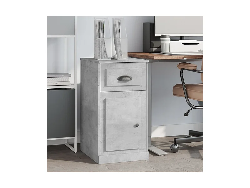Beistellschrank mit Schublade Betongrau 40x50x75 cm